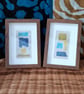 Colourful Combinations Yellow Blue Turquoise Handstitched Geometric Art Pictures - Image 7