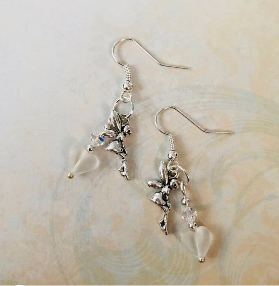 Fairy and Swarovski bead earrings