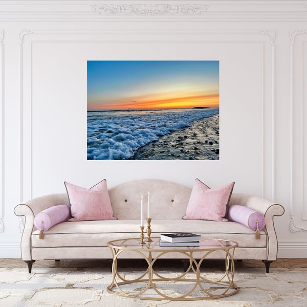 Summer Solstice Sunset Gower Peninsular Photographic Print Llangennith Beach