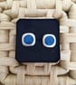Satin Edged Brilliant Blue Ear Studs - Image 1