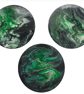 Hand-Painted 10 cm Round Multi-Display Set - Emerald Forest Abstract Trio