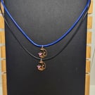 kids necklace moon - Blue or Black cord