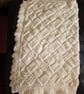 Hand Knit Baby Blanket - Cream - Image 2