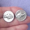Fish cufflinks in pewter