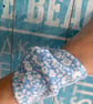 Blue fabric bracelet, wrist covering for work, floral tattoo wrist cover up - Image 2