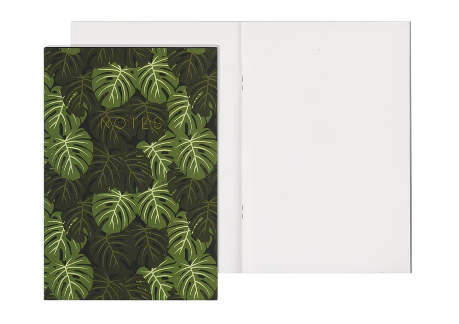 Plain Pages A5 Notebook - Monstera