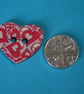 Wooden Heart Buttons Red Heart 6pk 25x22mm (H30) - Image 2