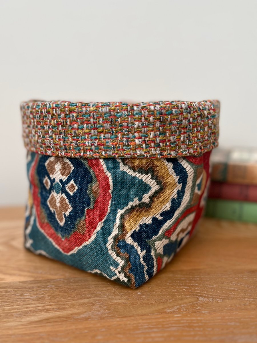 Colourful reversible storage basket plant pot craft storage