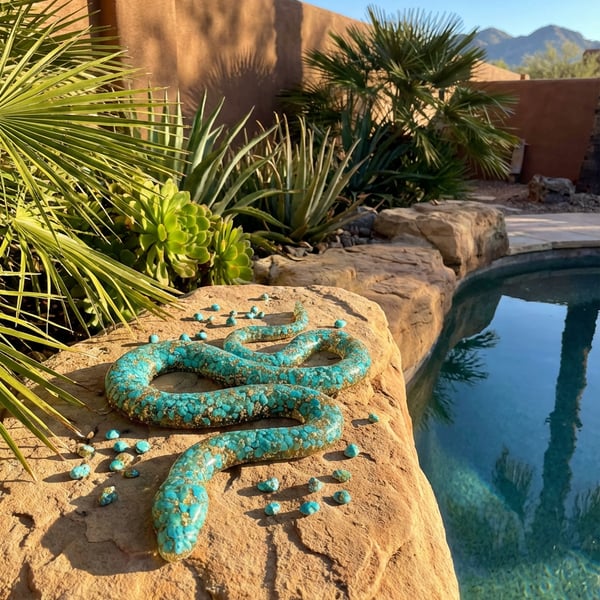 Resin Tuquoise and Gold Snake