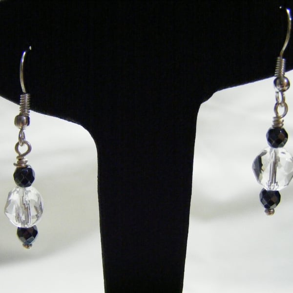 Hematite and Quartz Earrings