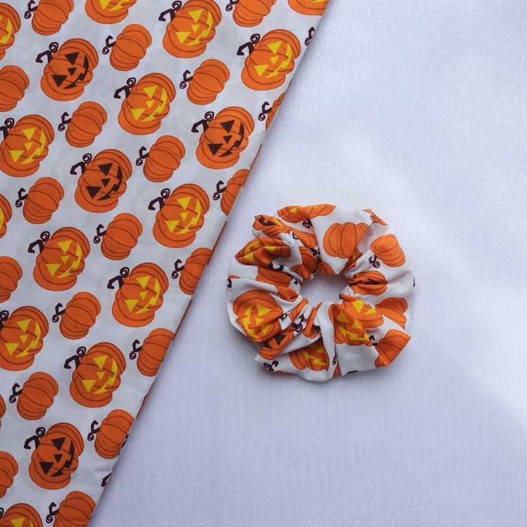 Halloween Scrunchies, Pumpkin Scrunchies, Spooky Autumn Scrunchies