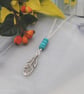 Turquenite & silver leaf long layering necklace - Image 2