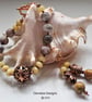 Agate, Yellow Jade & Large Copper Bead Bracelet & Earrings Set - Image 2