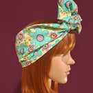 Retro Floral Wide Wire Headwrap 