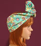 Retro Floral Wide Wire Headwrap 