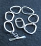 Hallmarked silver bracelet, hammered silver, large links - Image 3