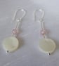 Strawberry Moon Earrings - Strawberry Quartz, Mother of Pearl & Sterling Silver - Image 10