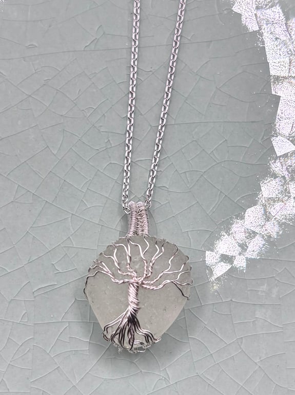 Sea Glass Necklace – Scottish Beach Glass Pendant – Handmade Coastal Jewellery –