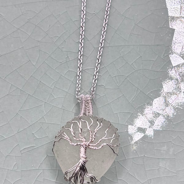 Sea Glass Necklace – Scottish Beach Glass Pendant – Handmade Coastal Jewellery –