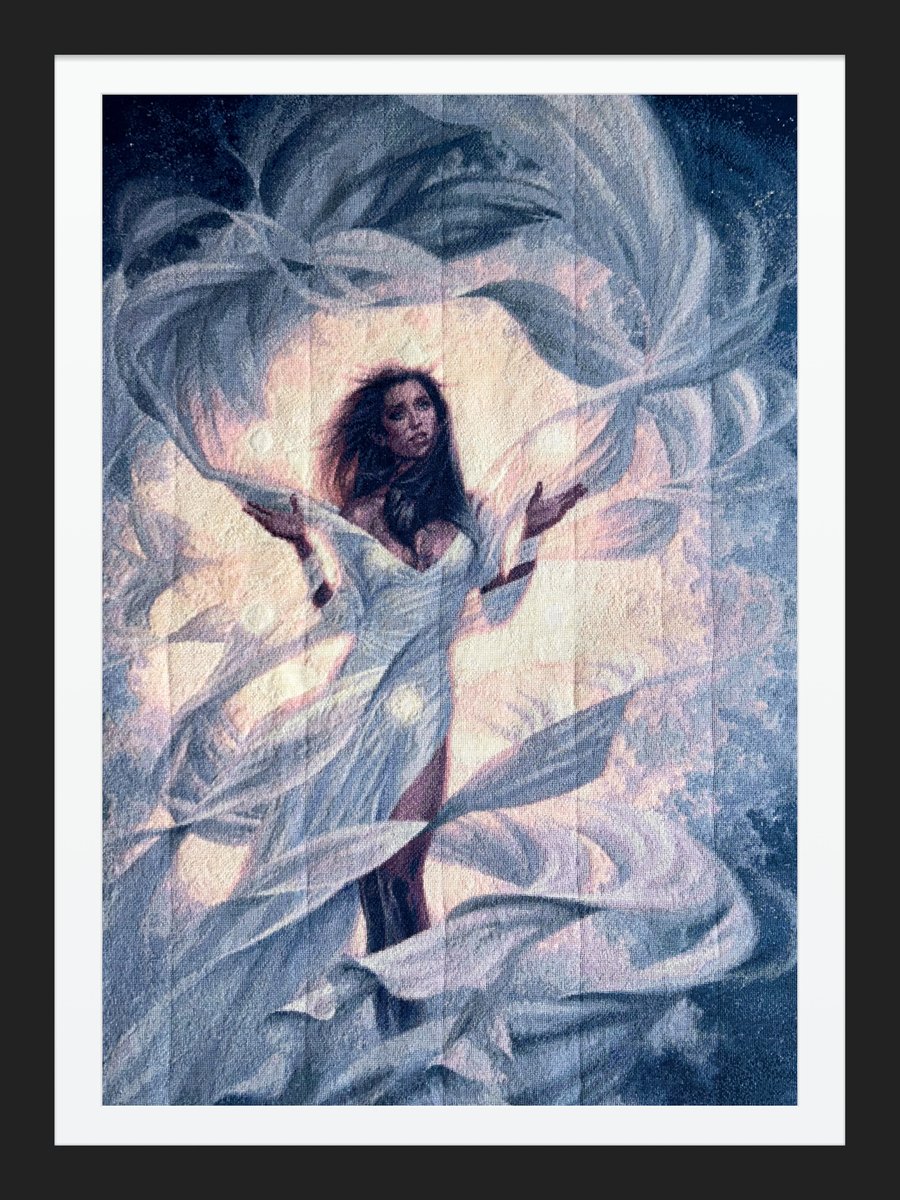 Spirt of the Light - Hand-Stitched Fantasy Embroidery Art 