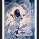 Spirt of the Light - Hand-Stitched Fantasy Embroidery Art 