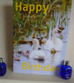 Happy Birthday Swan Familiy Card A5 Size  - Image 1