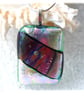 Lilac Green 254 Dichroic Glass Pendant silver plated chain