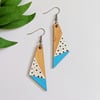 Wooden Painted Geometric Earrings