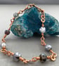 Dainty Delicate Dendrite Agate Copper Infinity Link Bracelet - Image 3