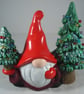 Ceramic Xmas Christmas Trees Gnome Gonk Figurine Ornament Decoration. - Image 1