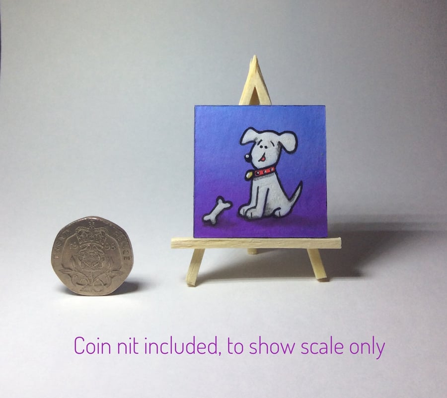Cute puppy mini miniature painting 