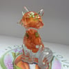 Real Flower Geum Fox Ornament - Gift For Gardeners And Fox & Nature Lovers