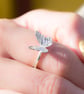 Butterfly Ring, Dancing Butterfly ring, handmade silver ring - Image 1