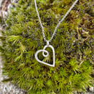 Sterling silver infinity heart pendant on chain