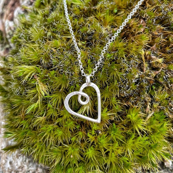 Sterling silver infinity heart pendant on chain