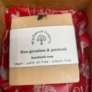 Rose geranium & patchouli cold process soap 