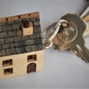 Little wooden house keyring (for your new home)