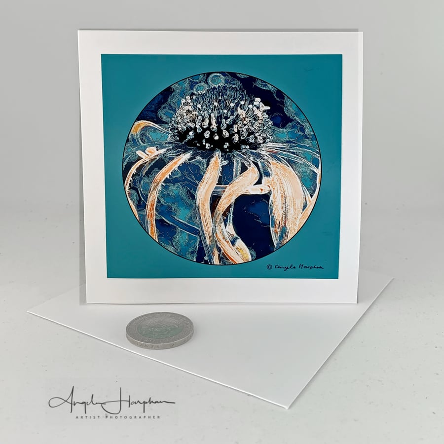 Fine Art Card Echinacea Arts and Crafts Style
