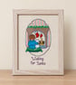 Waiting for Santa – Handmade Framed Christmas Cross Stitch - Image 2