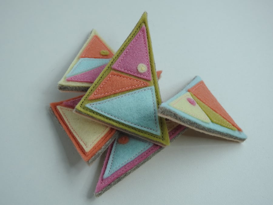 Brooch. Triangle Felt Brooch