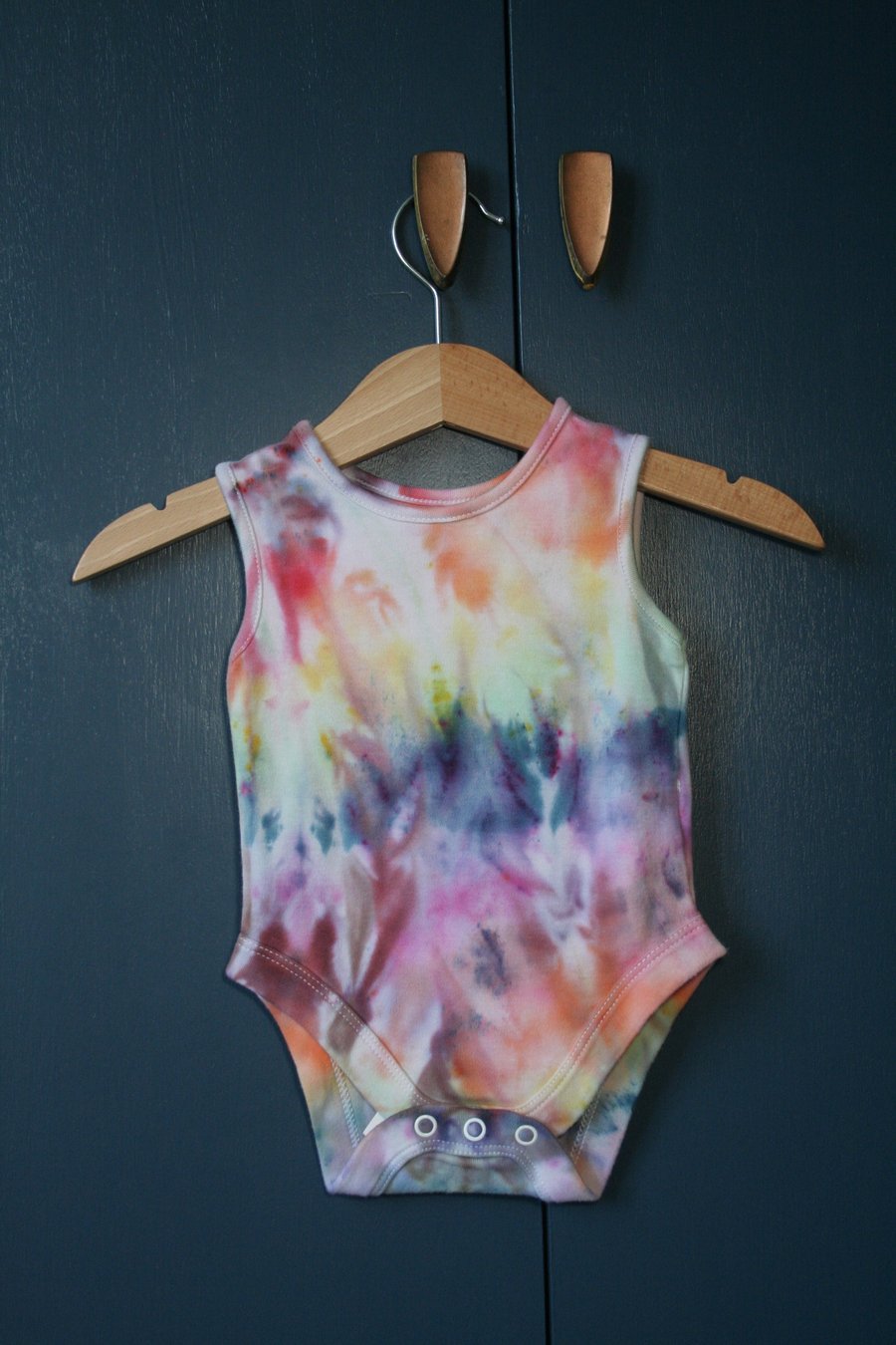 3-6 Months Ice-Dyed Rainbow Vest