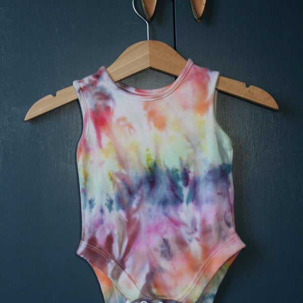 3-6 Months Ice-Dyed Rainbow Vest