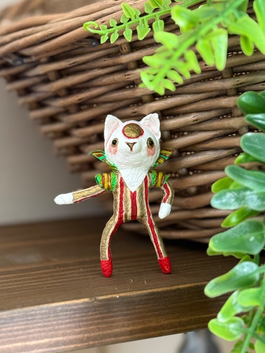 David Bowie Cat Miniature Art Doll