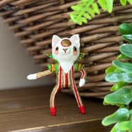 David Bowie Cat Miniature Art Doll