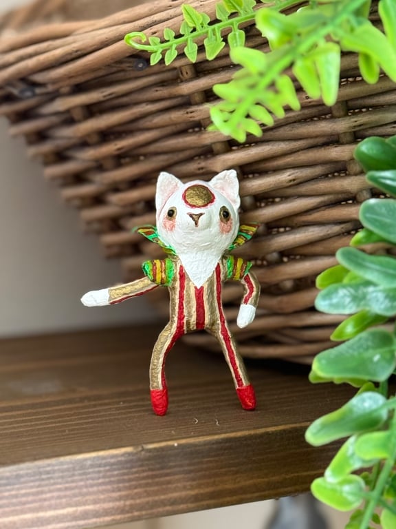 David Bowie Cat Miniature Art Doll