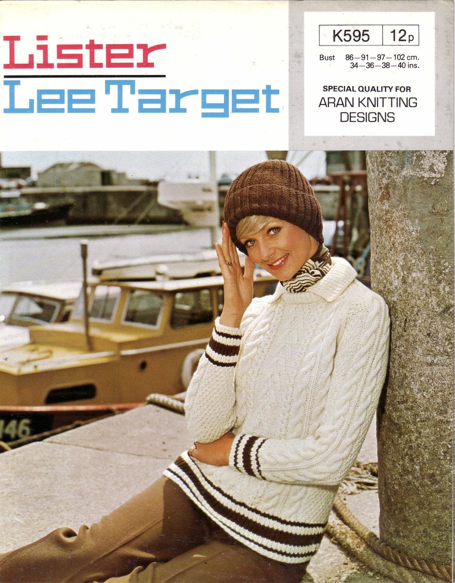 Vintage Knitting Pattern  K595: from Lister Lee, Aran Sweater