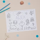 Activity Mat for Kids, Kids Activity Colouring Mat, Sealife Colouring Mat