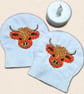 Highland Cow Tealight Covers - Embroidered Felt Candle Decor - Image 3