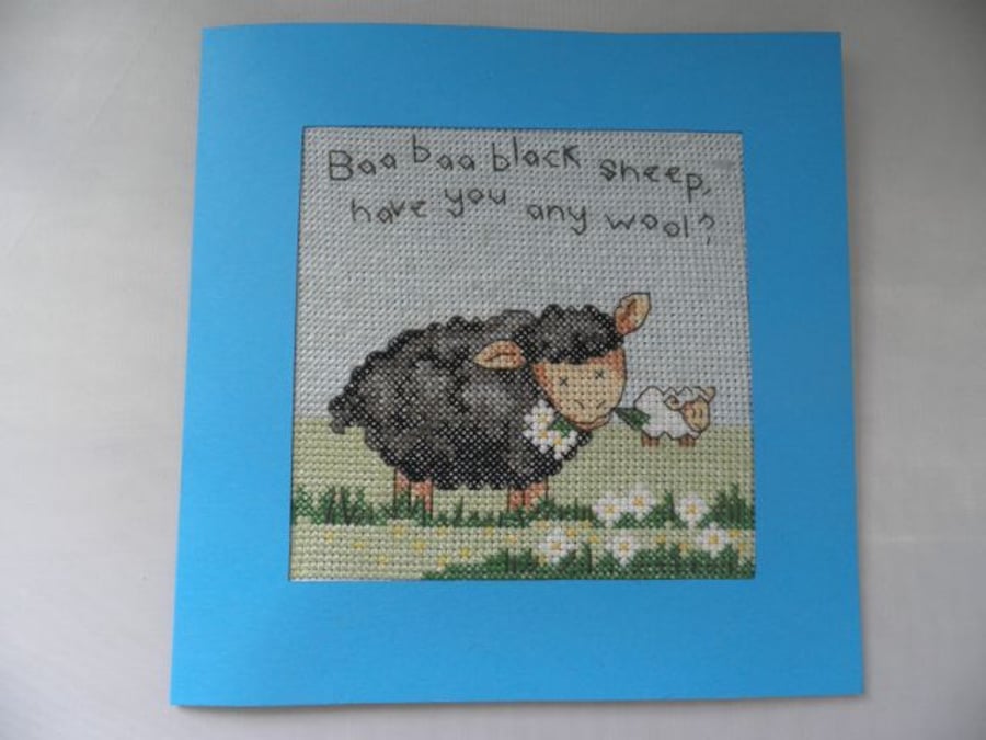 Nursery Rhyme Cross Stitch Card - Baa Baa Black Sheep