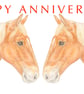 Two Horses Nose to Nose -  Anniversary Card - Image 1